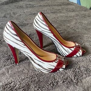 Zebra print heels
